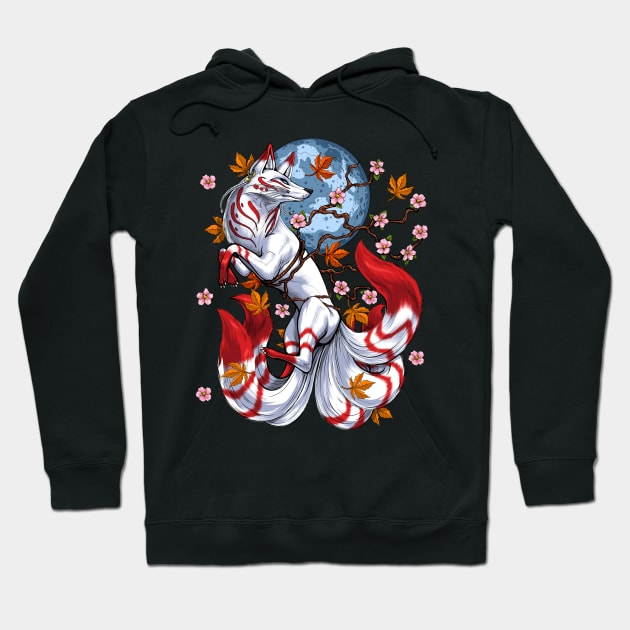 Kitsune Japanese Fox Hoodie by underheaven